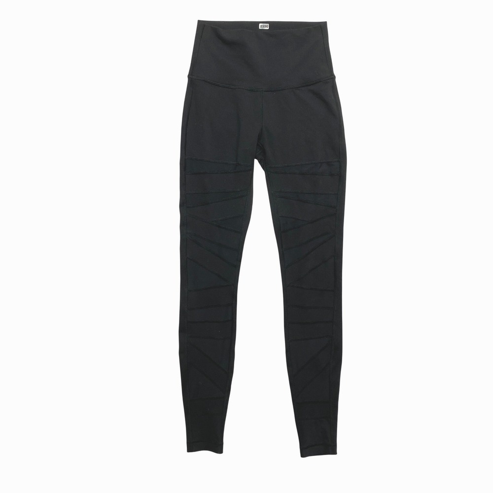 Lululemon Leggings Womens S Black Mesh Moto High Rise
